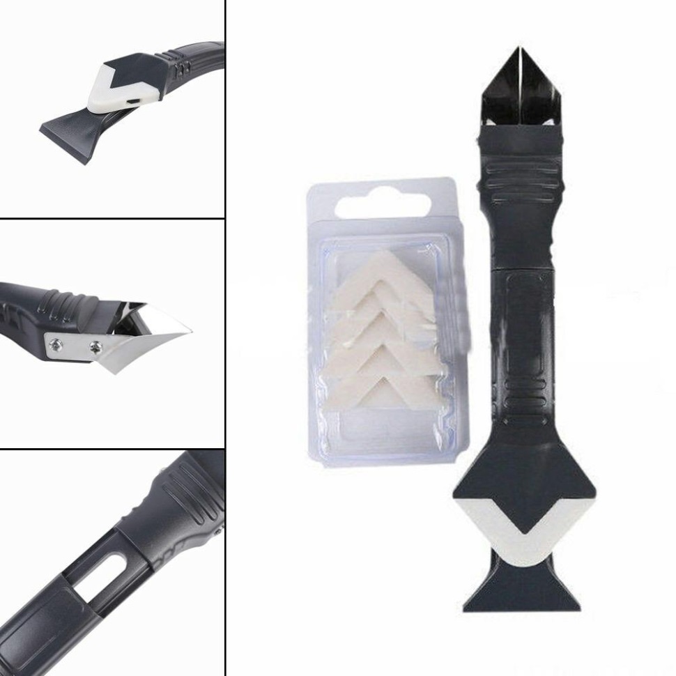 Угловой силиконовый шпатель-скребок для герметика Silicone Trowel & Scraperi