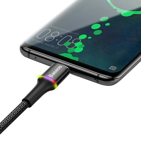 Кабель Baseus CALGH-C01 QC 3.0, lightning, 2 м, Quick charge 3.0, черный
