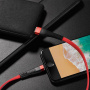 Кабель Borofone BU4, lightning, 1.2 м, красный