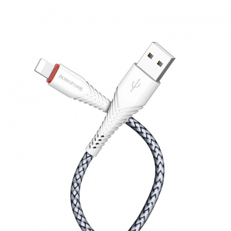 Кабель Borofone BX10, lightning, 1 м, белый