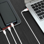 Кабель 3 в 1 Borofone BX17 Enjoy, lightning, micro USB, USB Type-C, белый 1 м
