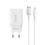 Зарядное устройство BOROFONE BA37A Speedy 2*USB, 2.4A, белый, кабель micro USB