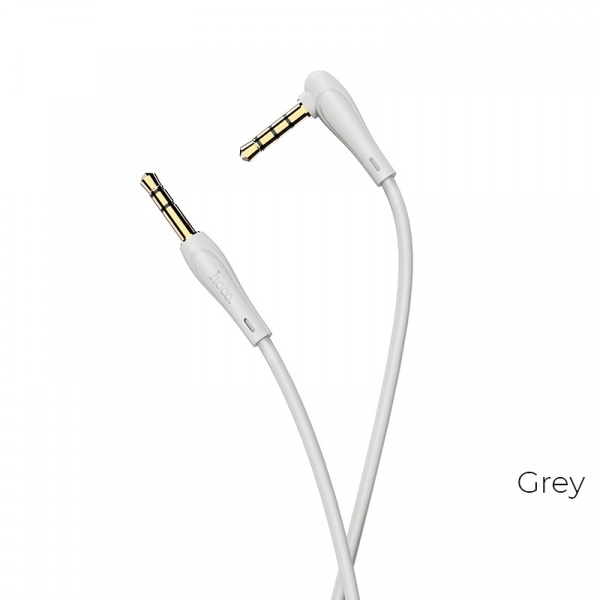 Аудио-кабель HOCO UPA15 AUX, 3.5 AUX - Jack 3,5, 1 м, серый, с микрофоном