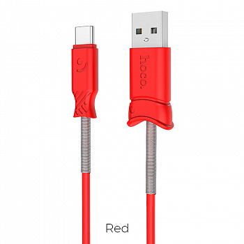 Кабель Hoco X24 Pisces, USB - USB Type-C, 1 м, красный