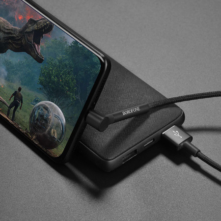Кабель Borofone BU6 Bracket USB - micro USB, 1.2 м черный