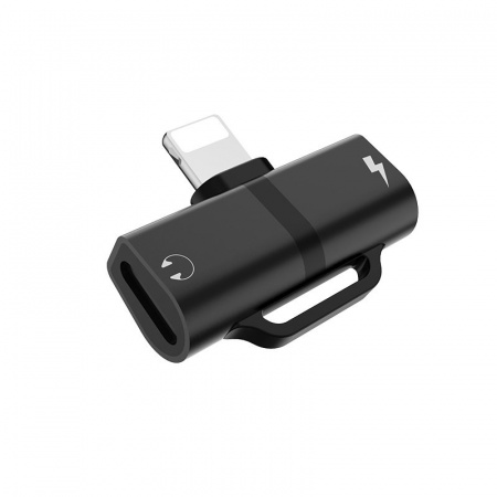 Переходник Hoco LS20, Apple Lightning, черный