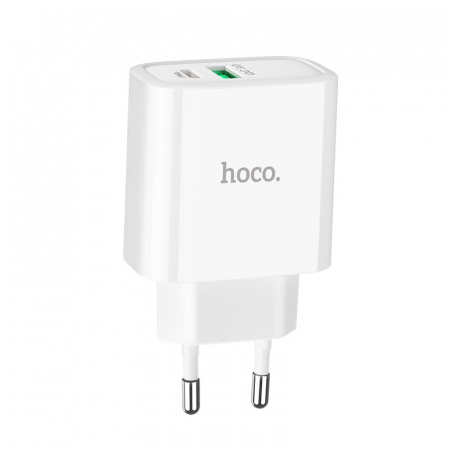Зарядное устройство HOCO C57A Speed charger USB+Type-C, 3A, белый, 18W, быстрая зарядка