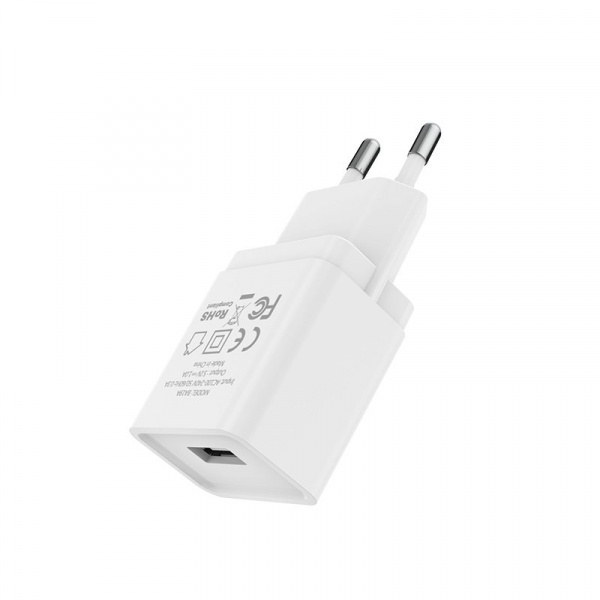 Сетевое зарядное устройство Borofone BA19A, 1 USB, 1A, белый