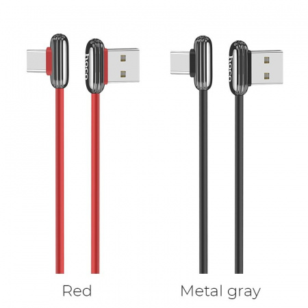Кабель Hoco U60 Soul, USB - USB Type-C, 1.2 м, серый