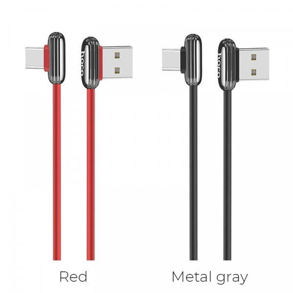 Кабель Hoco U60 Soul, USB - USB Type-C, 1.2 м, серый