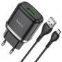 Зарядное устройство HOCO N3 Special, 3A, черный, кабель micro USB